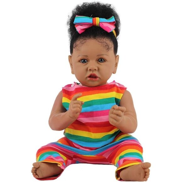 🆕22.8 Inch Reborn Doll with Soft Body African American Charlotte Girl Doll - Picture 6 of 13